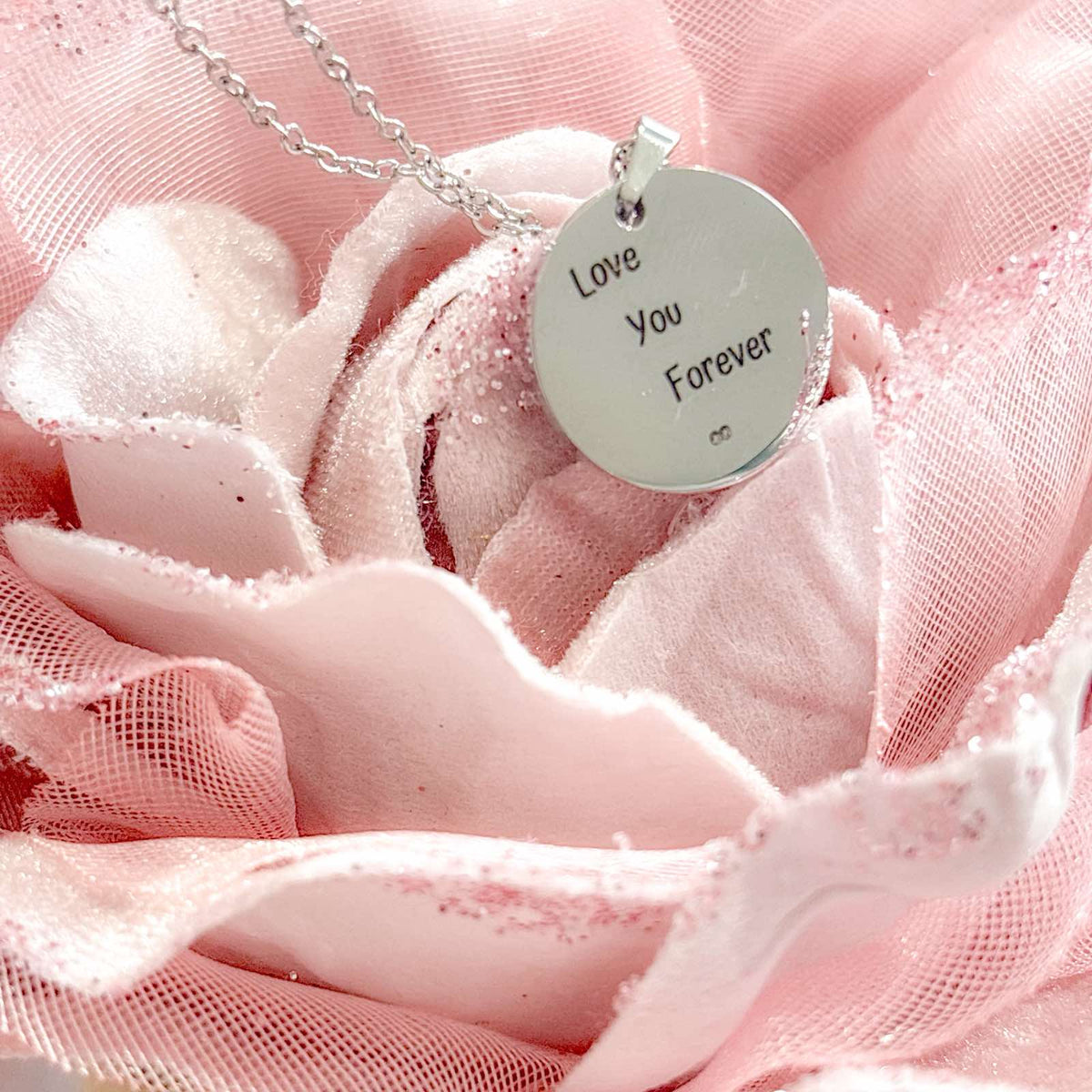 Ατσάλινο Κολιέ Βαλεντίνου - Love You Forever Necklace (χρυσό, ασημί)