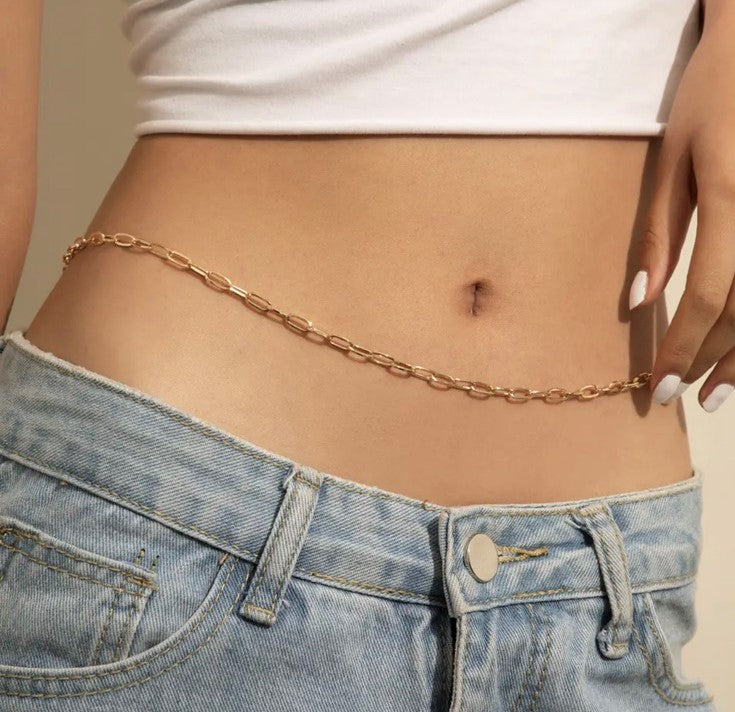 Ατσάλινη Αλυσίδα Μέσης - Hooks Belly Chain (χρυσό, ασημί)