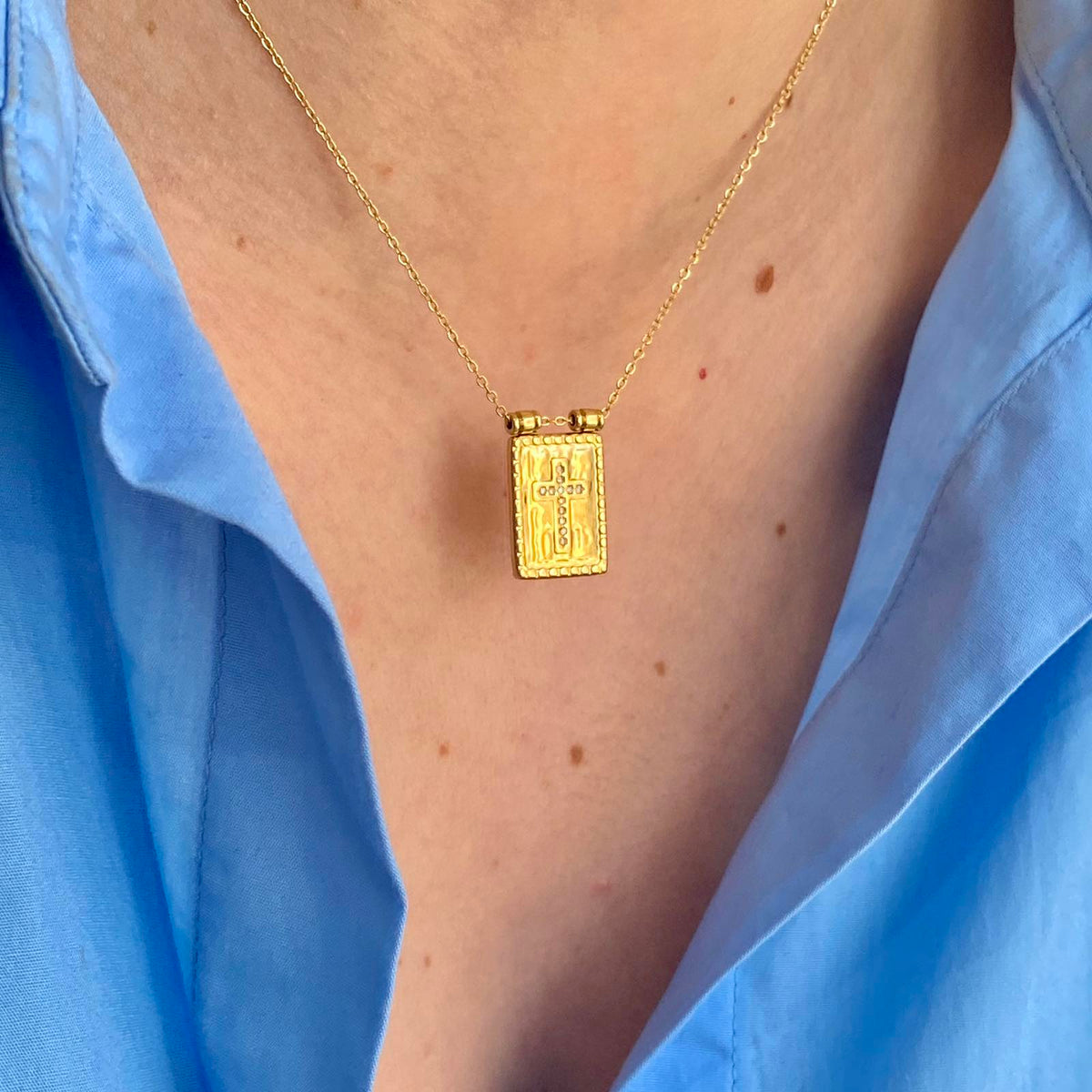 Ατσάλινο Κολιέ Κωνσταντινάτο - Toro Necklace (χρυσό, ασημί)