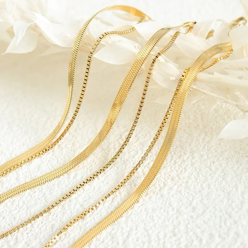 Ατσάλινη Αλυσίδα Ποδιού - Alicia Anklet Set (ασημί, χρυσό)