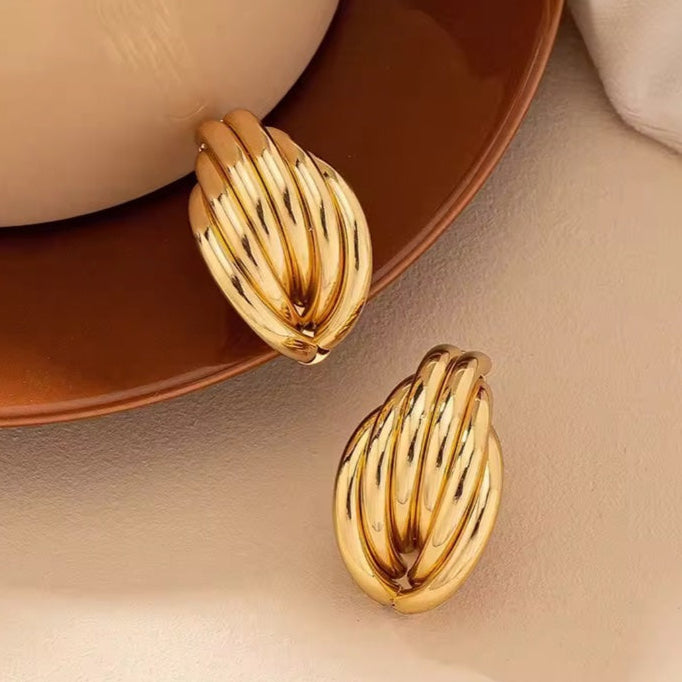 Γυναικεία Ατσάλινα Σκουλαρίκια - Patna Earrings ( χρυσό, ασημί)