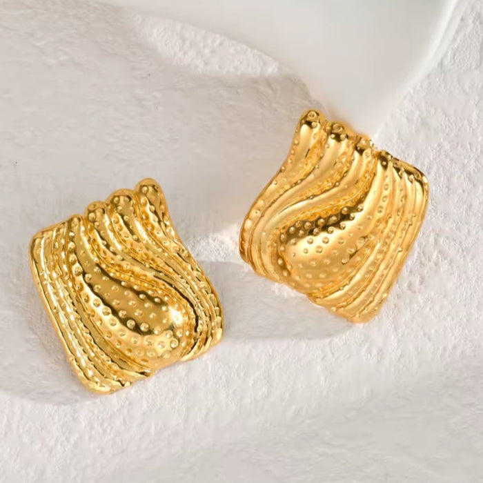 Γυναικεία Ατσάλινα Σκουλαρίκια - Muzhi Earrings ( χρυσό, ασημί)