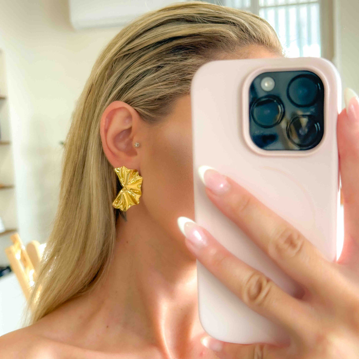 Γυναικεία Ατσάλινα Σκουλαρίκια - Sestaci Earrings( χρυσό, ασημί)