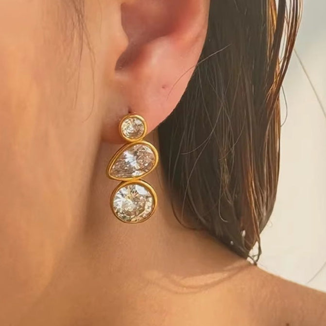 Γυναικεία Ατσάλινα Σκουλαρίκια - Lubin Earrings (χρυσό, ασημί)