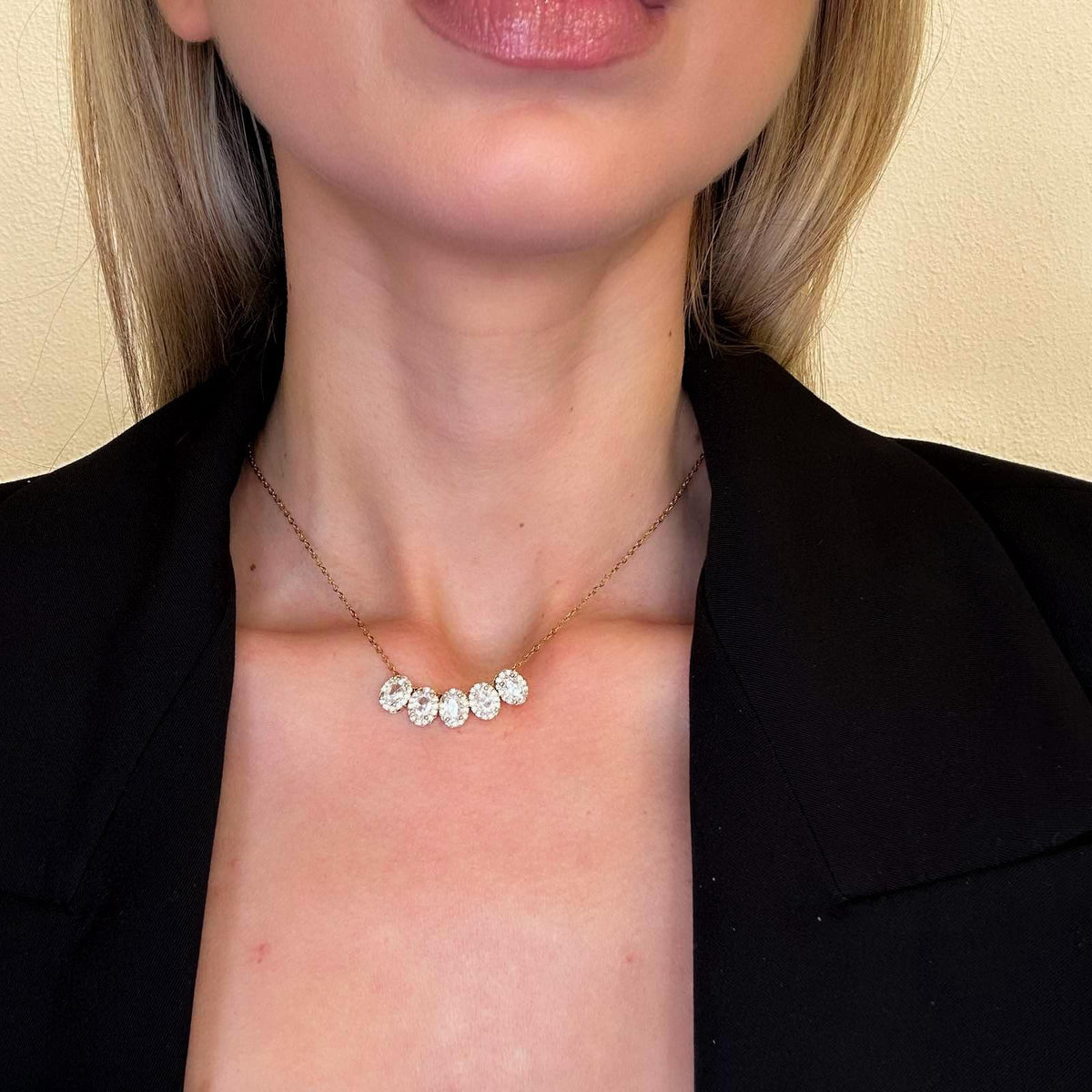 Ατσάλινο Κολιέ Με Ζιργκόν - Ystad Necklace ( χρυσό, ασημί)