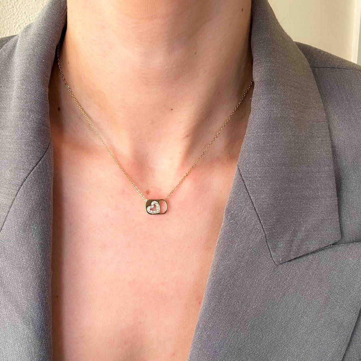 Γυναικείο Ατσάλινο Κολιέ Με Καρδιά - Nivan Necklace (χρυσό, ασημί)