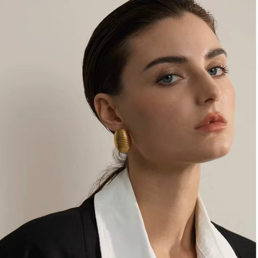 Γυναικεία Ατσάλινα Σκουλαρίκια - Linfen Earrings χρυσό, ασημί)