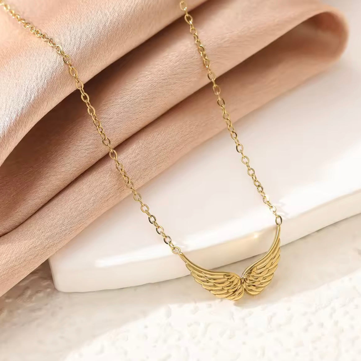 Γυναικείο Ατσάλινο Κολιέ - My Wings Necklace (χρυσό, ασημί)