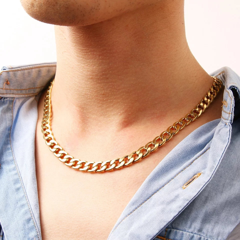 Ατσάλινη Αλυσίδα Λαιμού(unisex) - Donot Chain Necklace (χρυσό-ασημί)