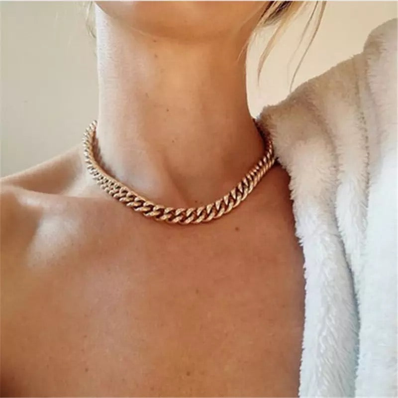 Ατσάλινη Αλυσίδα Λαιμού(unisex) - Donot Chain Necklace (χρυσό-ασημί)