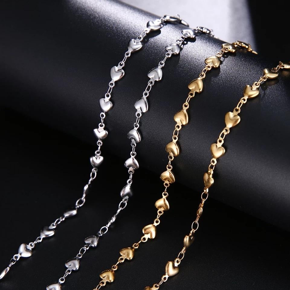 Ατσάλινη Αλυσίδα Γυαλιών - Sunglasses Chain Hearties (χρυσό, ασημί)