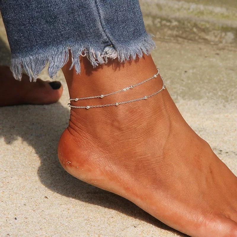 Ατσάλινη Αλυσίδα Ποδιού - Tanys Double Anklet