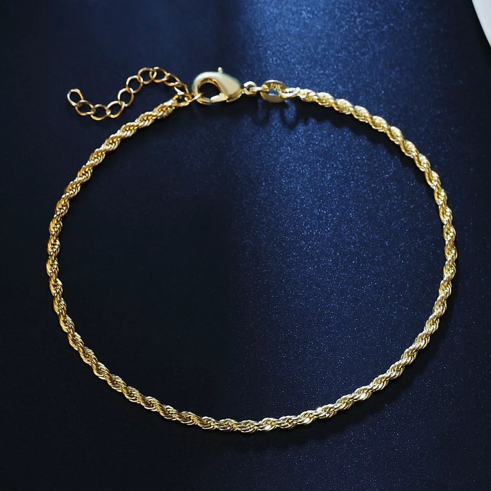 Ατσάλινη Αλυσίδα Ποδιού - Twisted Anklet ( χρυσό, ασημί )