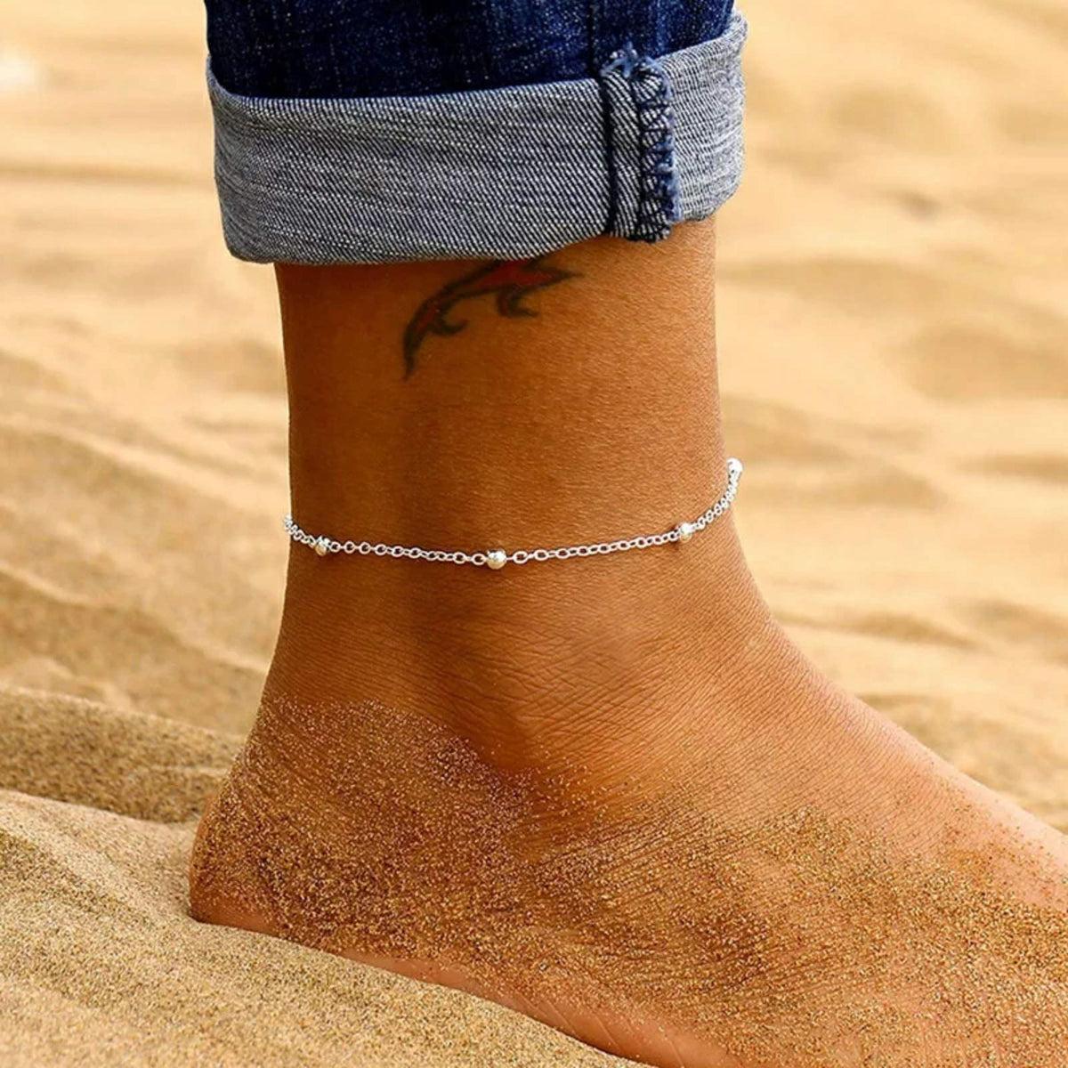 Ατσάλινη Αλυσίδα Ποδιού - Tanys Anklet ( χρυσό, ασημί)