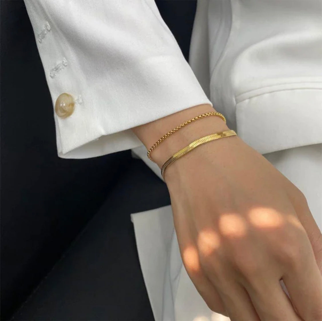 Ατσάλινο Σετ Βραχιόλια - 415 Bracelet Set (ασημί, χρυσό)