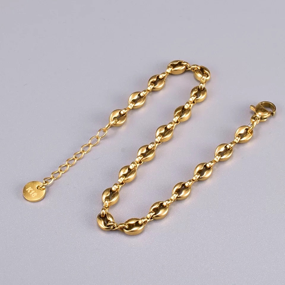 Ατσάλινο Βραχιόλι - Hip Hop Bracelet (χρυσό, ασημί )