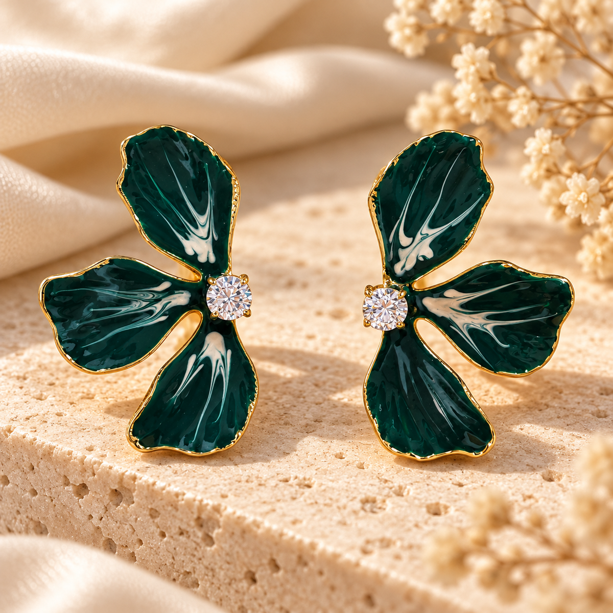 Γυναικεία Ατσάλινα Σκουλαρίκια - Kara Earrings Green