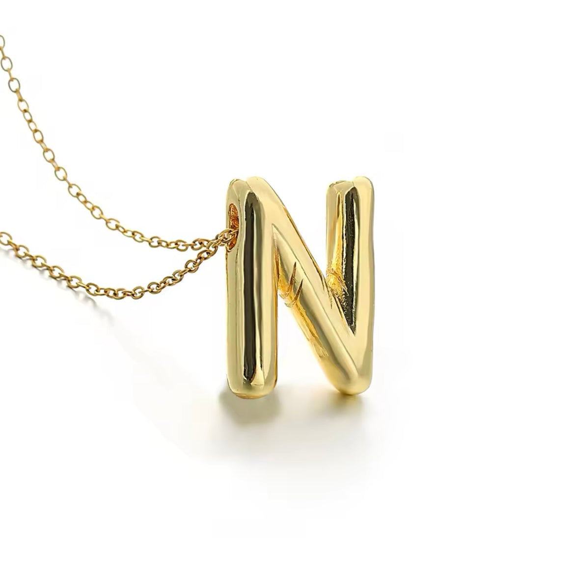 Ατσάλινο Κολιέ Με Μονόγραμμα - Bubble Letter Necklace