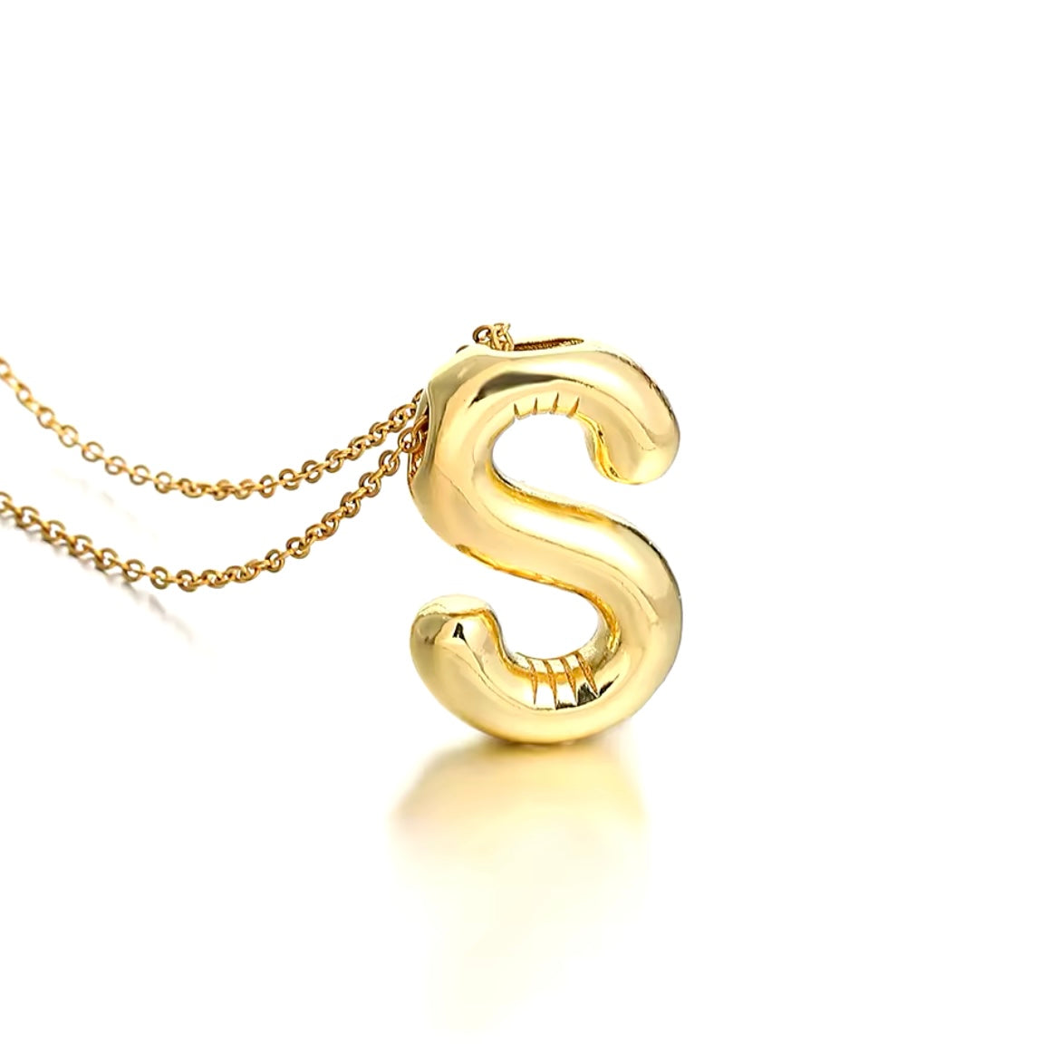 Ατσάλινο Κολιέ Με Μονόγραμμα - Bubble Letter Necklace