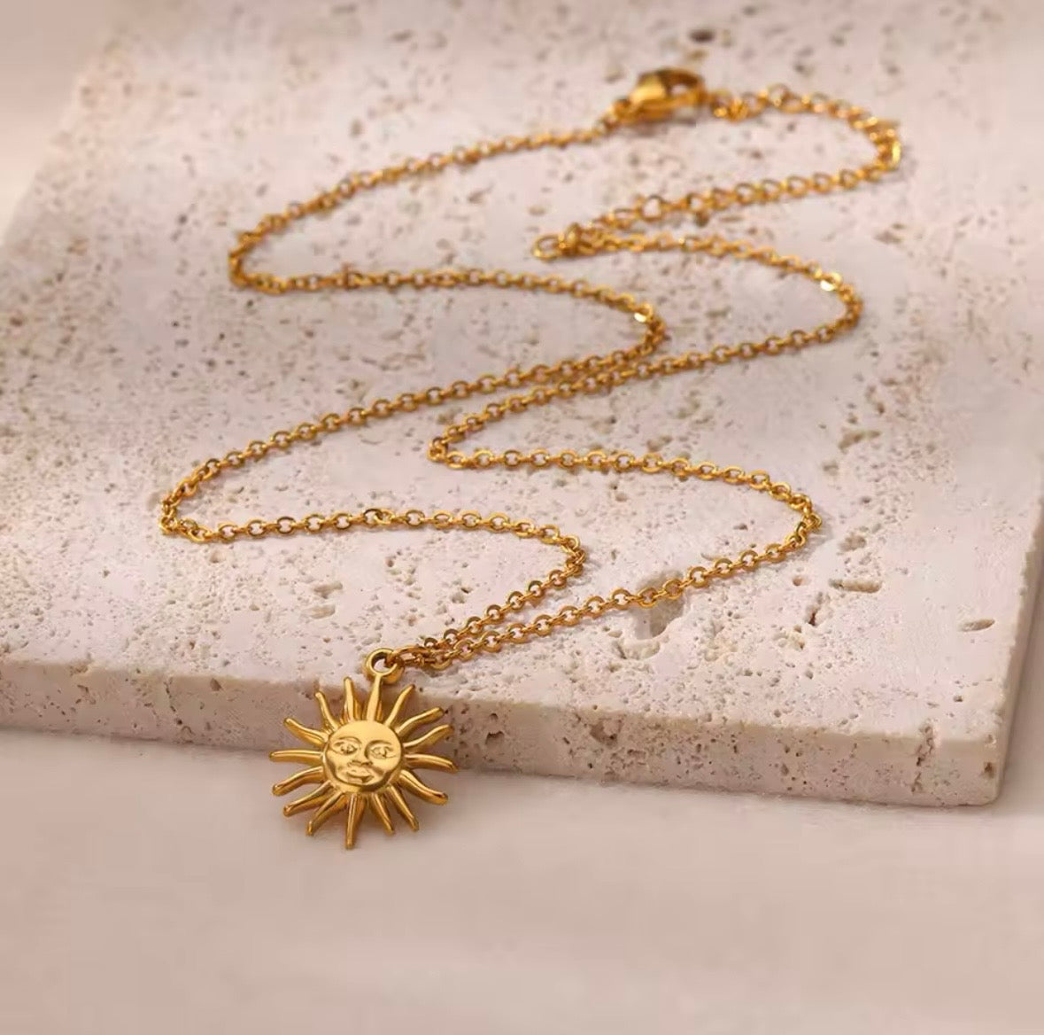 Γυναικείο Ατσάλινο Κολιέ - Sun Necklace ( χρυσό, ασημί)