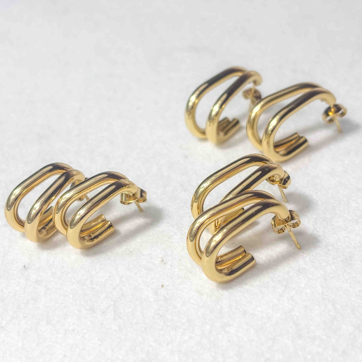 Ατσάλινα Σκουλαρίκια Κρίκοι - Delgada Earrings ( χρυσό, ασημί)