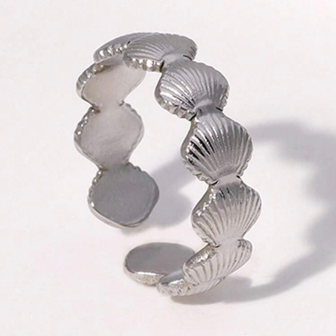 Γυναικείο Ατσάλινο Δαχτυλίδι -  Seashell Ring( χρυσό, ασημί)
