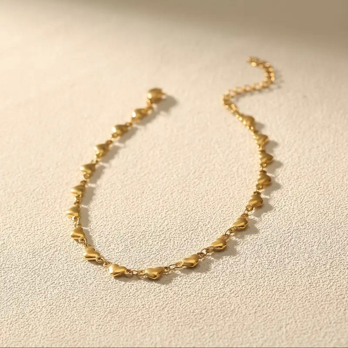 Ατσάλινη Αλυσίδα Ποδιού - Hearty Chain Anklet (χρυσό, ασημί)