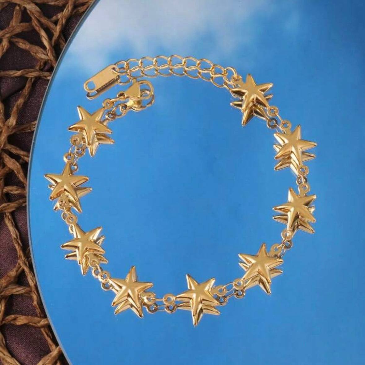 Ατσάλινη Αλυσίδα Ποδιού - Star Anklet (χρυσό, ασημί)