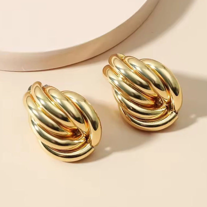 Γυναικεία Ατσάλινα Σκουλαρίκια - Patna Earrings ( χρυσό, ασημί)