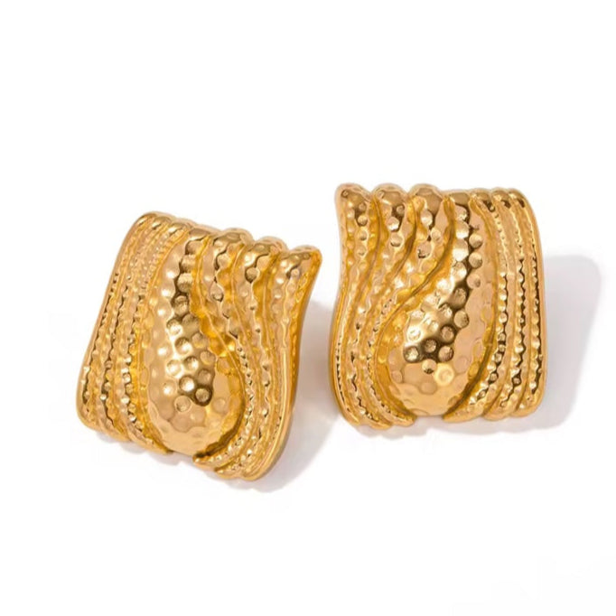 Γυναικεία Ατσάλινα Σκουλαρίκια -  Muzhi Earrings ( χρυσό, ασημί)