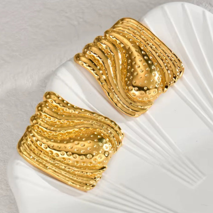 Γυναικεία Ατσάλινα Σκουλαρίκια -  Muzhi Earrings ( χρυσό, ασημί)
