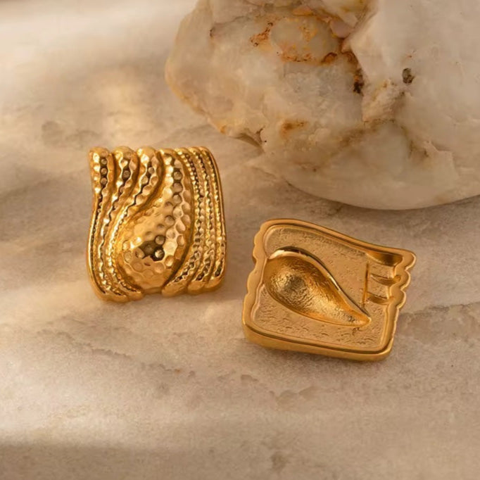Γυναικεία Ατσάλινα Σκουλαρίκια -  Muzhi Earrings ( χρυσό, ασημί)