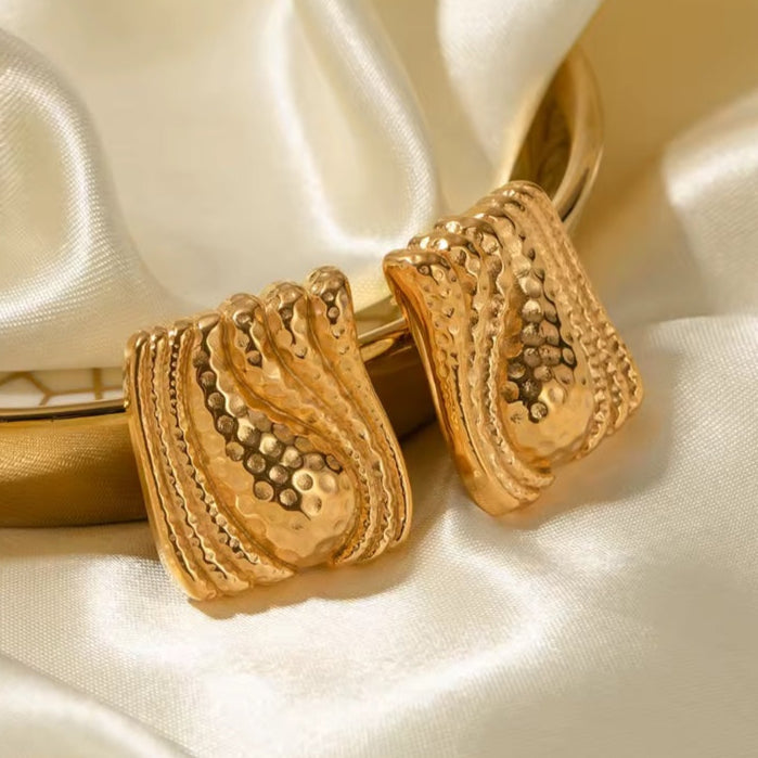 Γυναικεία Ατσάλινα Σκουλαρίκια -  Muzhi Earrings ( χρυσό, ασημί)
