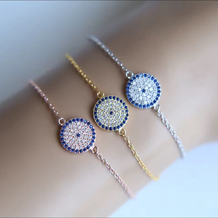 Ατσάλινο Γυναικείο Βραχιόλι Με Μάτι - Sargiz Bracelet (χρυσό, ασημί)