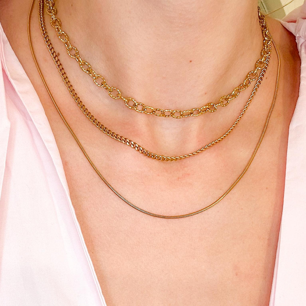 Γυναικείο Ατσάλινο Κολιέ - Miguel Layer Necklace ( ασημί, χρυσό)