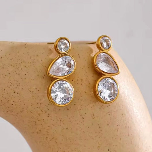 Γυναικεία Ατσάλινα Σκουλαρίκια - Lubin Earrings (χρυσό, ασημί)