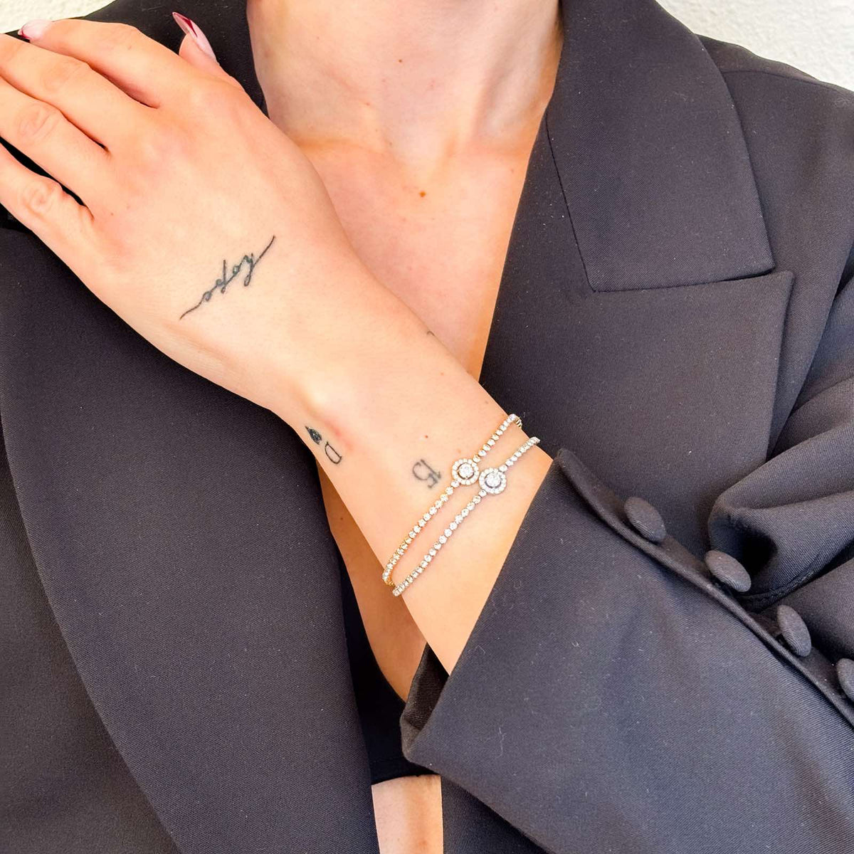Γυναικείο Ατσάλινο Βραχιόλι Με Ζιρκόν - Ganta Bracelet ( χρυσό, ασημί)