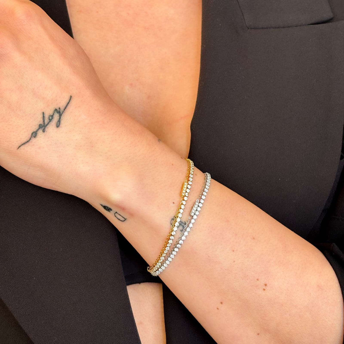 Γυναικείο Ατσάλινο Βραχιόλι Με Ζιρκόν - Ambriz Bracelet ( χρυσό, ασημί)