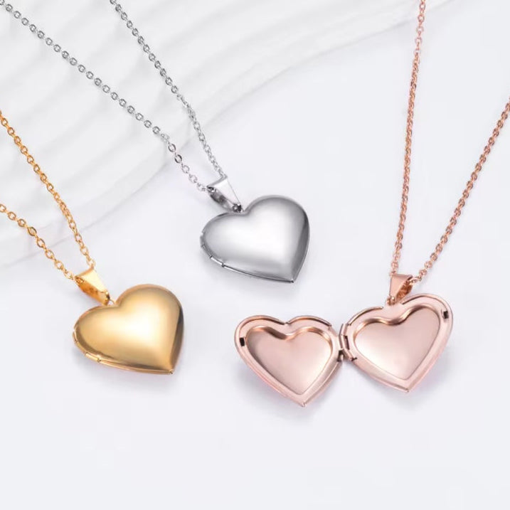 Ατσάλινο Κολιέ Φωτογραφοθήκη - Your Heart Necklace ( χρυσο, ασημί)