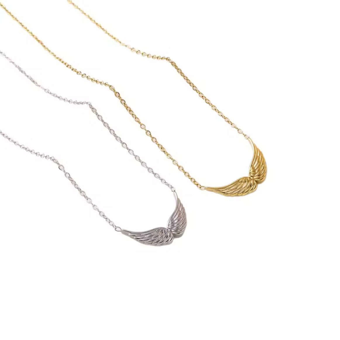 Γυναικείο Ατσάλινο Κολιέ -  My Wings Necklace (χρυσό, ασημί)