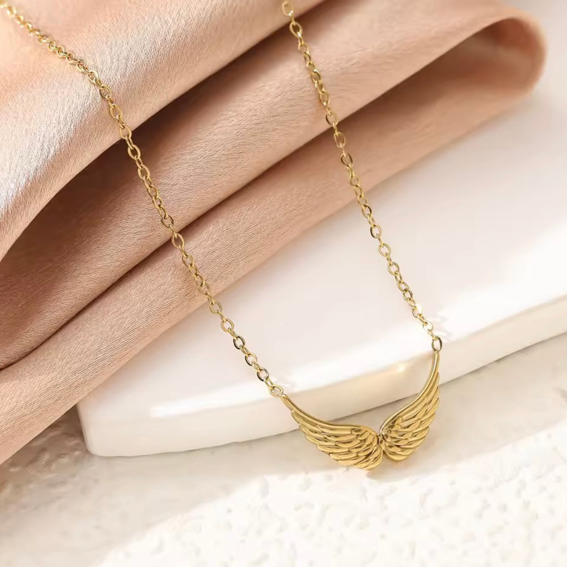 Γυναικείο Ατσάλινο Κολιέ -  My Wings Necklace (χρυσό, ασημί)