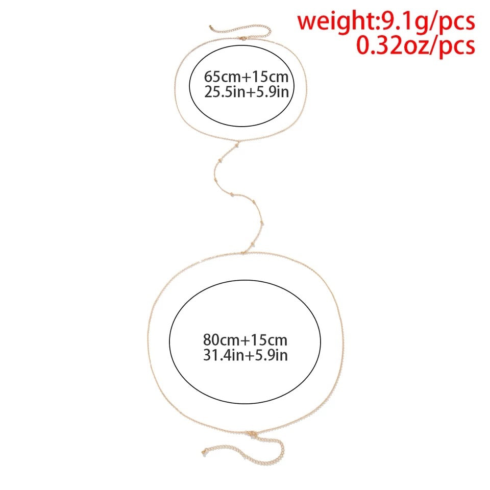Ατσάλινη Αλυσίδα Σώματος - Abu Dhabi Body Chain (χρυσό, ασημί)