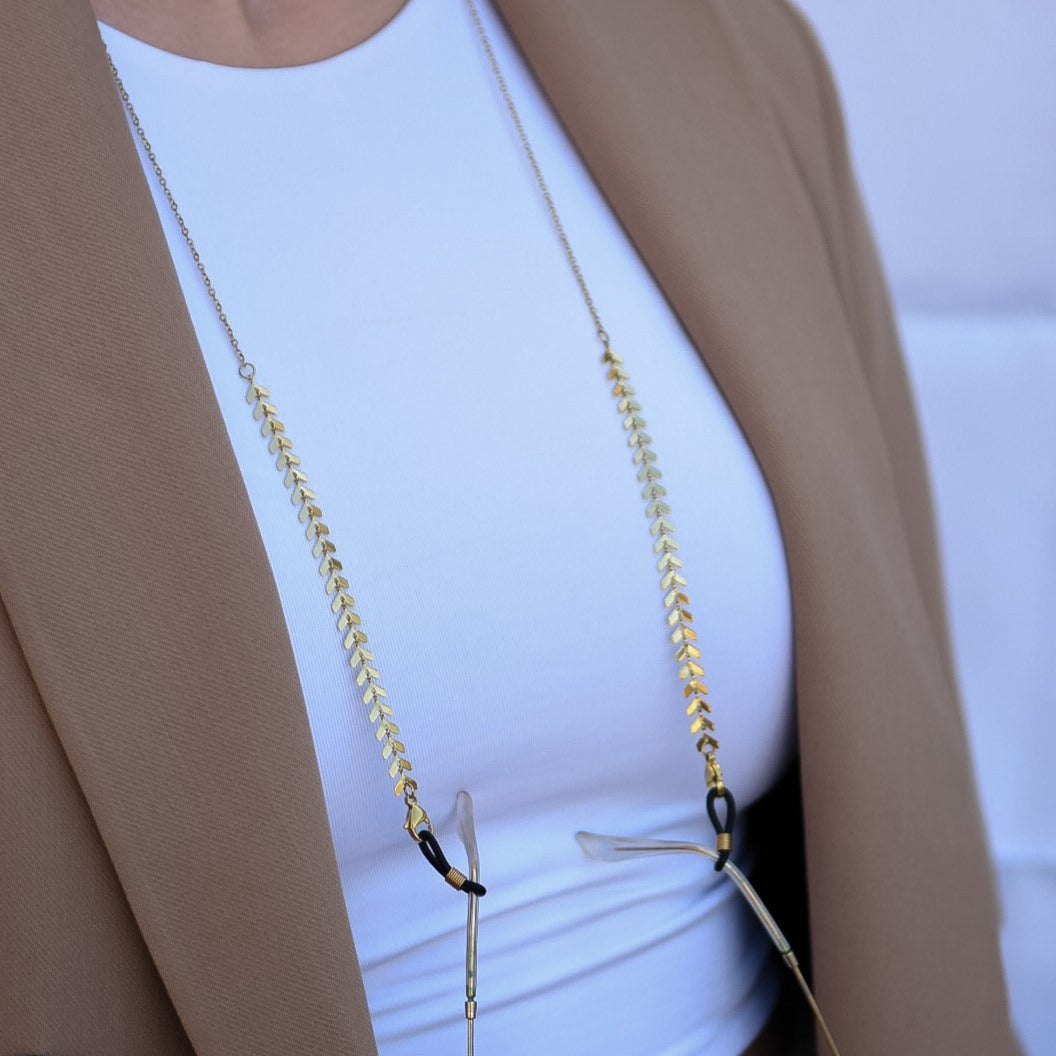 Ατσάλινη Αλυσίδα Γυαλιών - Sunglasses Chain Arrow ( χρυσό, ασημί)