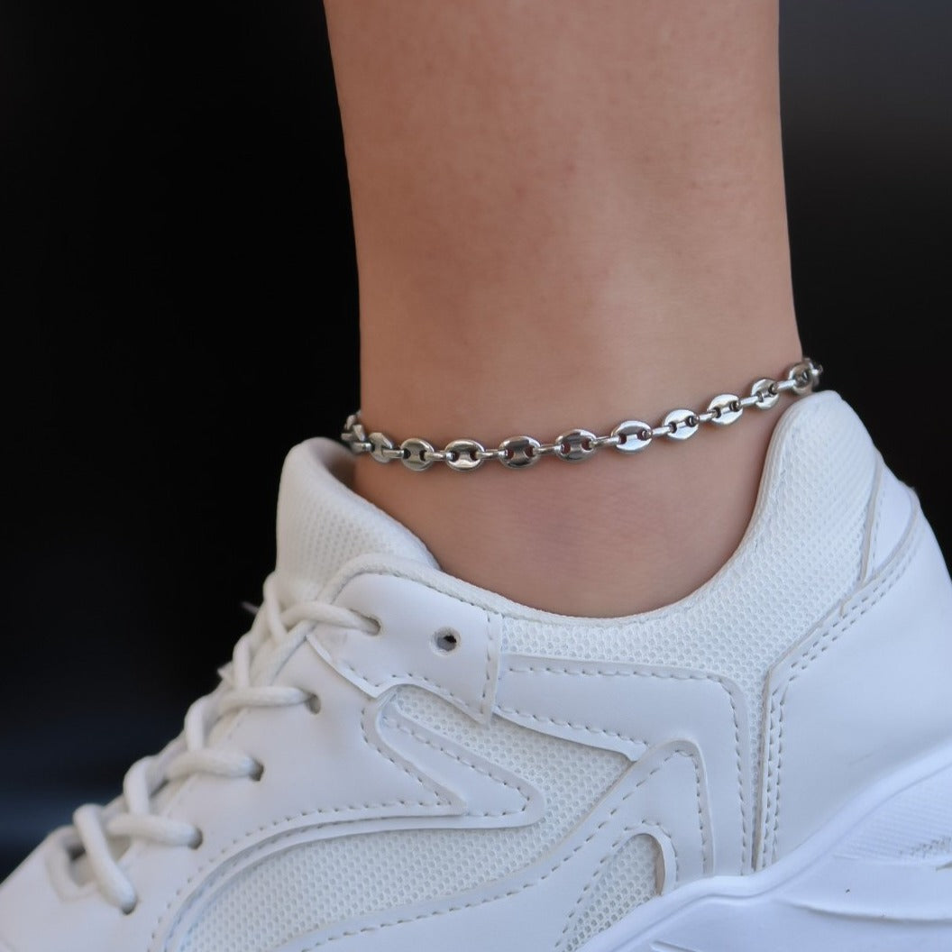 Ατσάλινη Αλυσίδα Ποδιού - Hip Hop Anklet (χρυσό,ασημί )