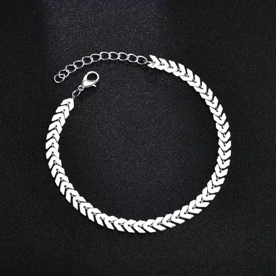 Ατσάλινη Αλυσίδα Ποδιού - Arrow Anklet ( χρυσό, ασημί)