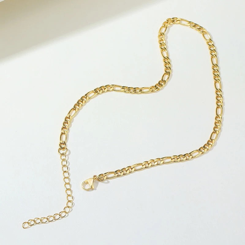Ατσάλινη Αλυσίδα Λαιμού (Unisex ) - Figaro Chain (χρυσό-ασημί)