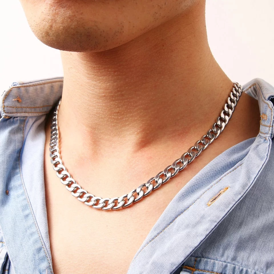 Ατσάλινη Αλυσίδα Λαιμού(unisex) - Donot Chain Necklace (χρυσό-ασημί)