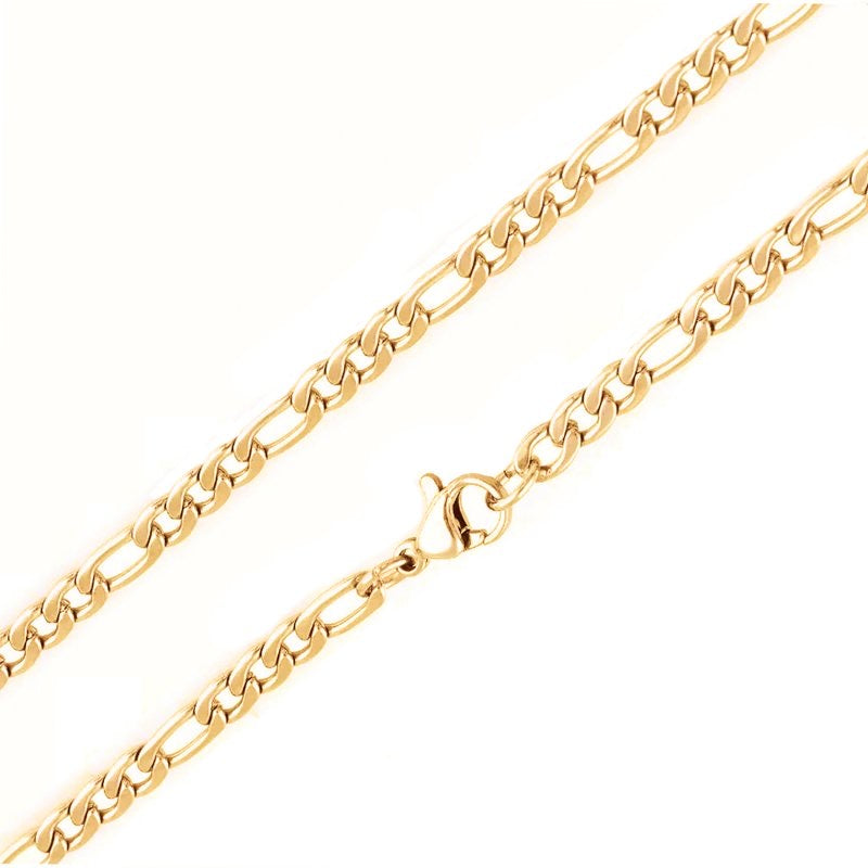 Ατσάλινη Αλυσίδα Λαιμού (Unisex ) - Figaro Chain (χρυσό-ασημί)