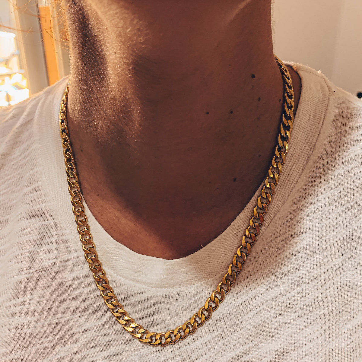 Ατσάλινη Αλυσίδα Λαιμού(unisex) - Donot Chain Necklace (χρυσό-ασημί)