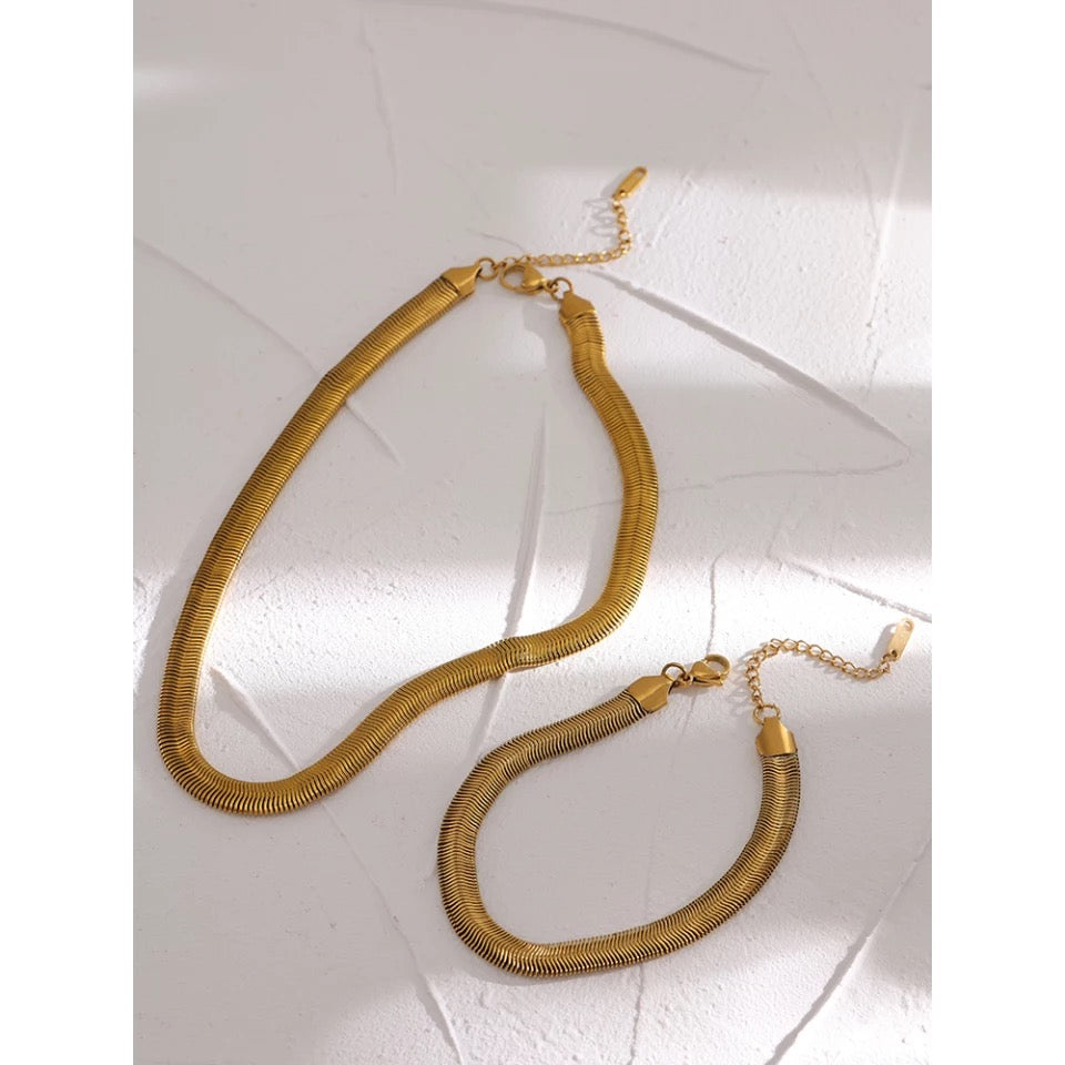 Σετ βραχιόλι + κολιέ - Snake chain set